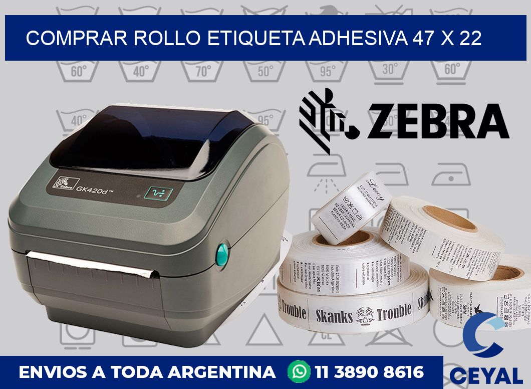 Comprar rollo etiqueta adhesiva 47 x 22