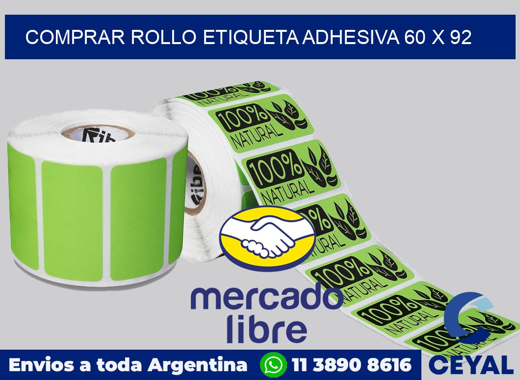 Comprar rollo etiqueta adhesiva 60 x 92