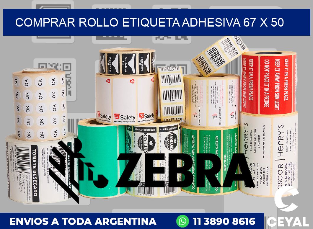 Comprar rollo etiqueta adhesiva 67 x 50