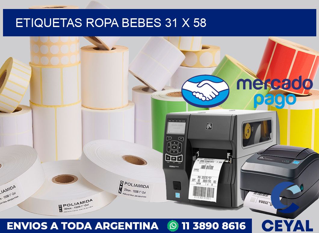Etiquetas ropa bebes 31 x 58