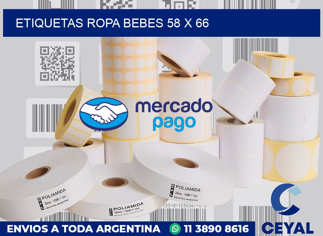 Etiquetas ropa bebes 58 x 66