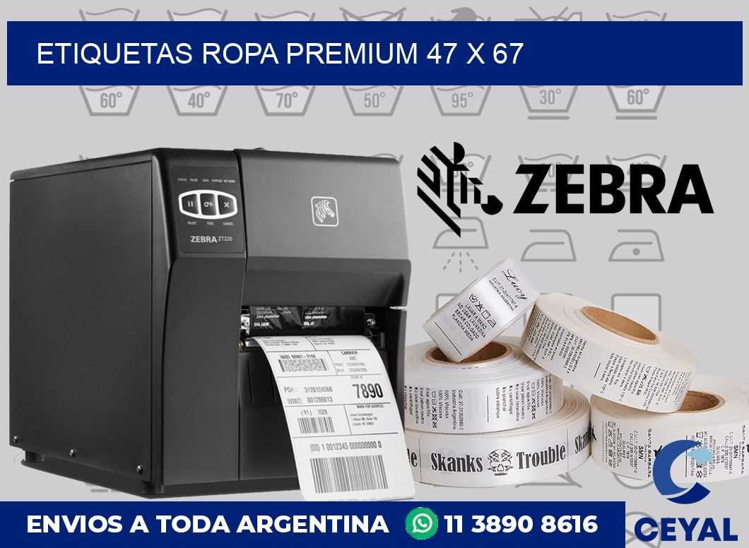 Etiquetas ropa premium 47 x 67