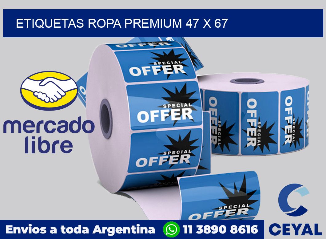 Etiquetas ropa premium 47 x 67