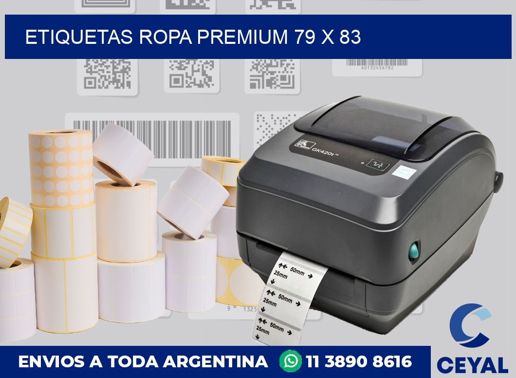 Etiquetas ropa premium 79 x 83