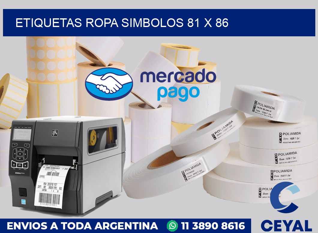 Etiquetas ropa simbolos 81 x 86