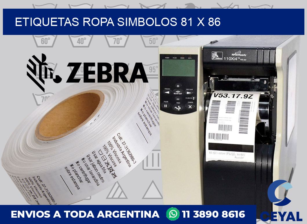 Etiquetas ropa simbolos 81 x 86