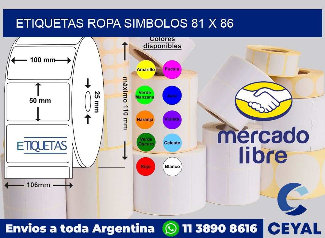 Etiquetas ropa simbolos 81 x 86