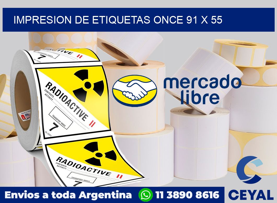 Impresion de etiquetas Once 91 x 55