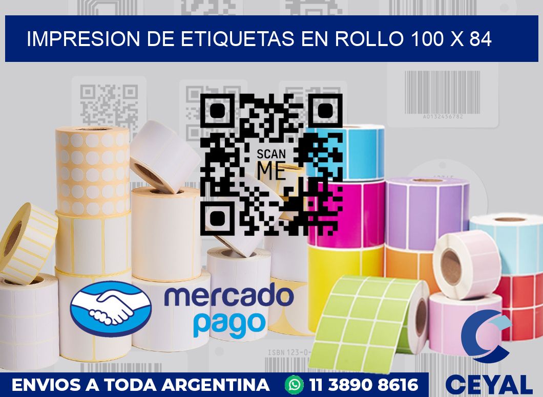 Impresion de etiquetas en rollo 100 x 84