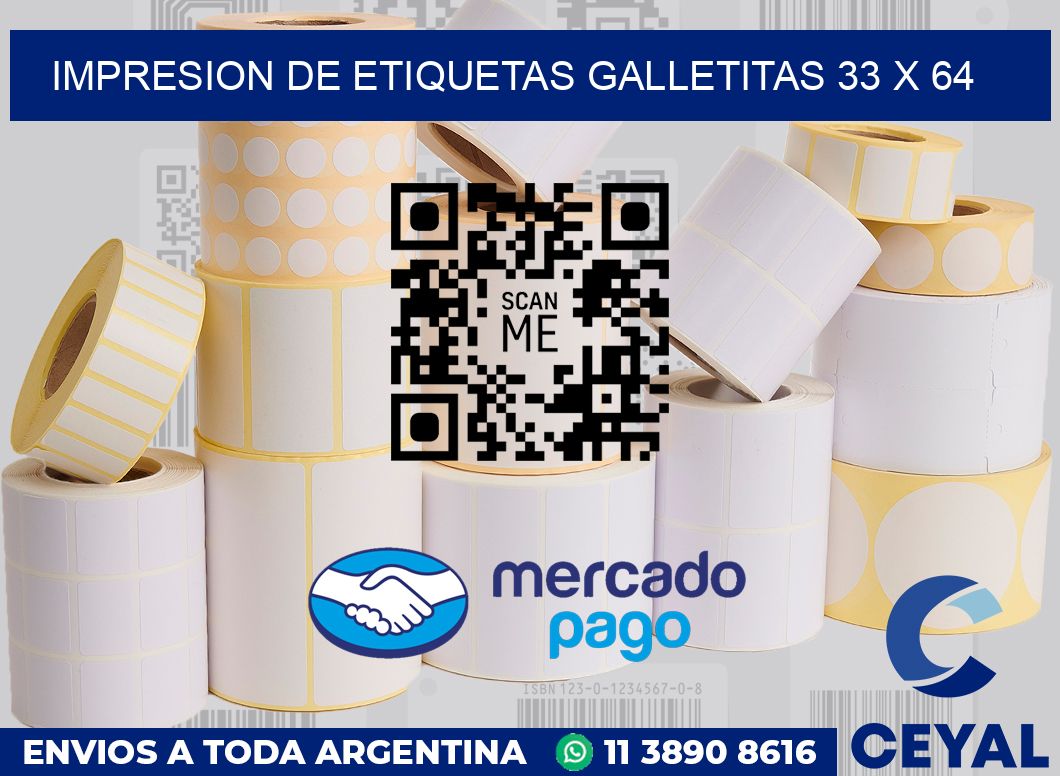 Impresion de etiquetas galletitas 33 x 64