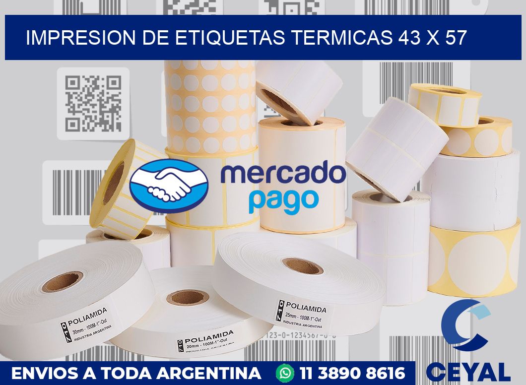 Impresion de etiquetas termicas 43 x 57