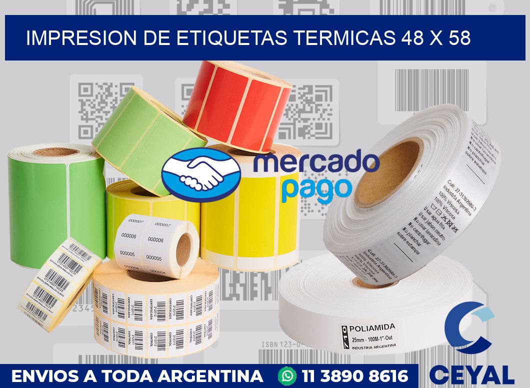 Impresion de etiquetas termicas 48 x 58