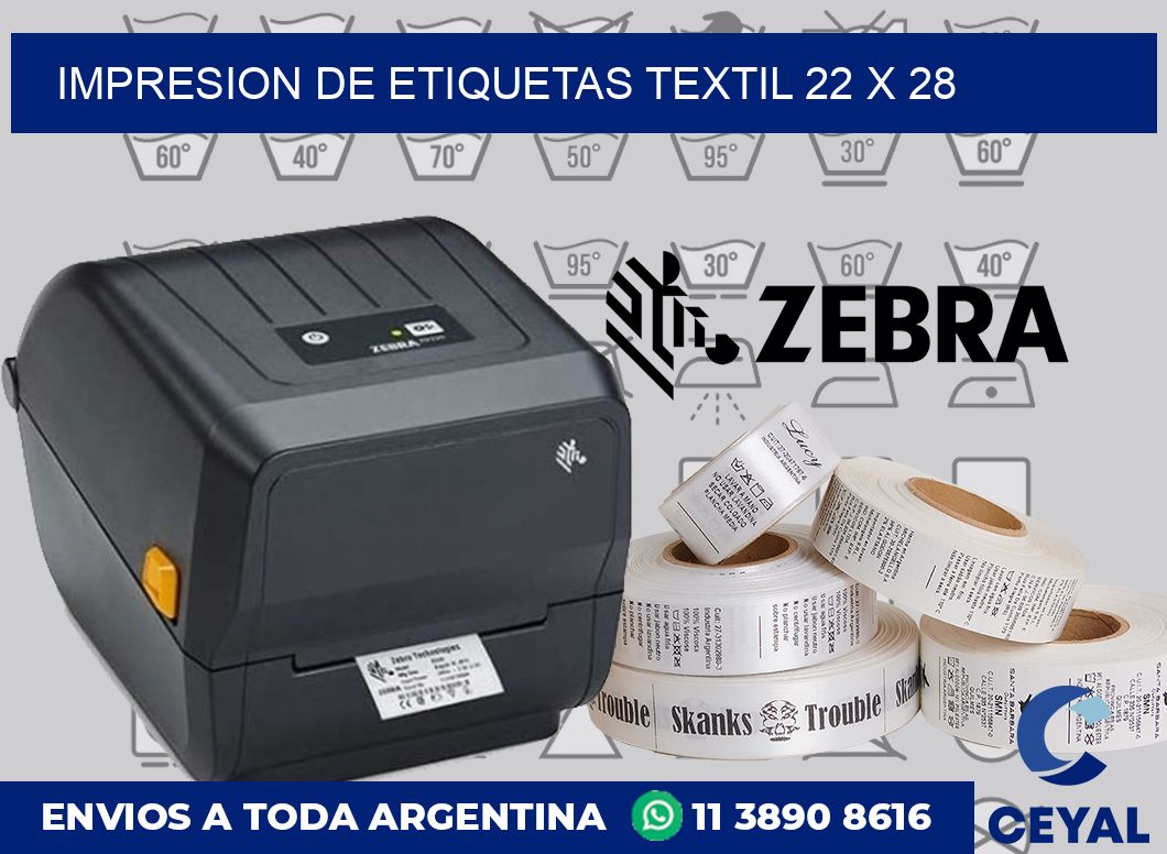 Impresion de etiquetas textil 22 x 28