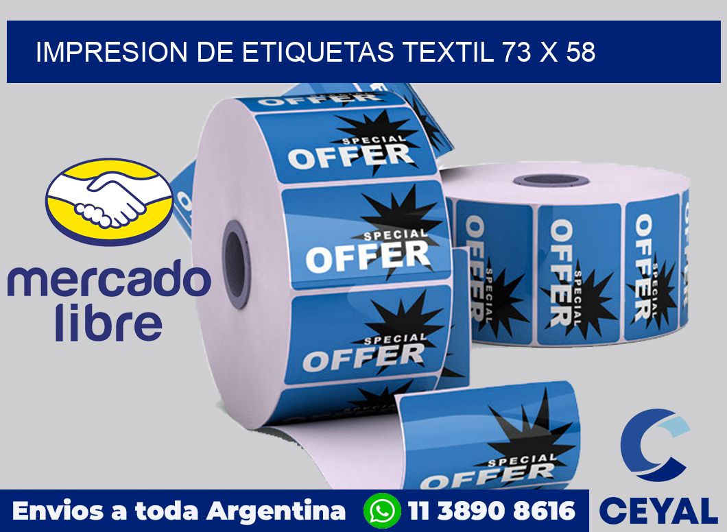 Impresion de etiquetas textil 73 x 58