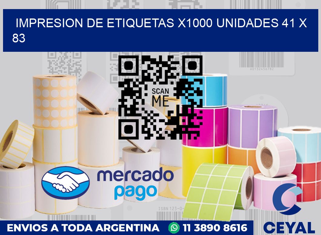 Impresion de etiquetas x1000 unidades 41 x 83