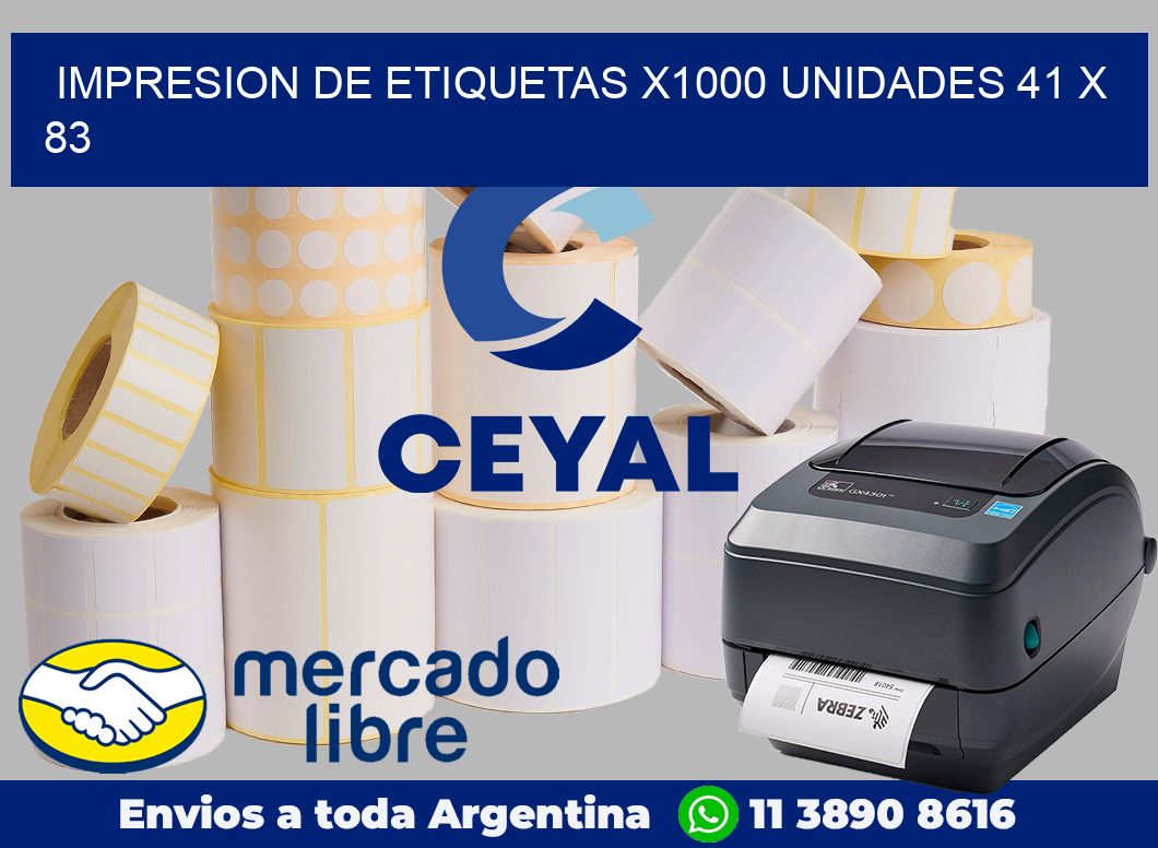 Impresion de etiquetas x1000 unidades 41 x 83