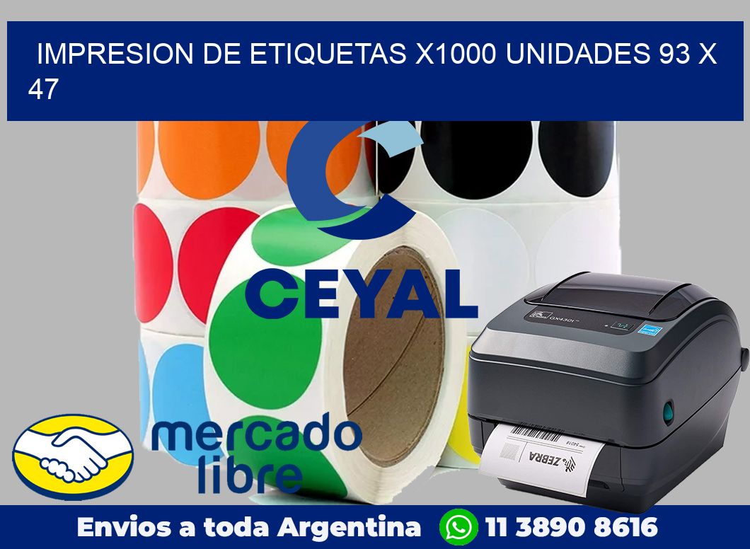 Impresion de etiquetas x1000 unidades 93 x 47