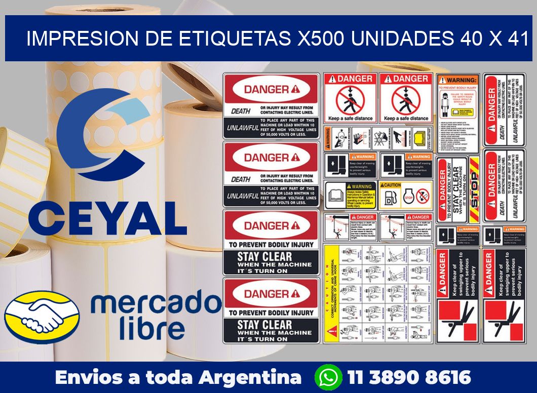 Impresion de etiquetas x500 unidades 40 x 41