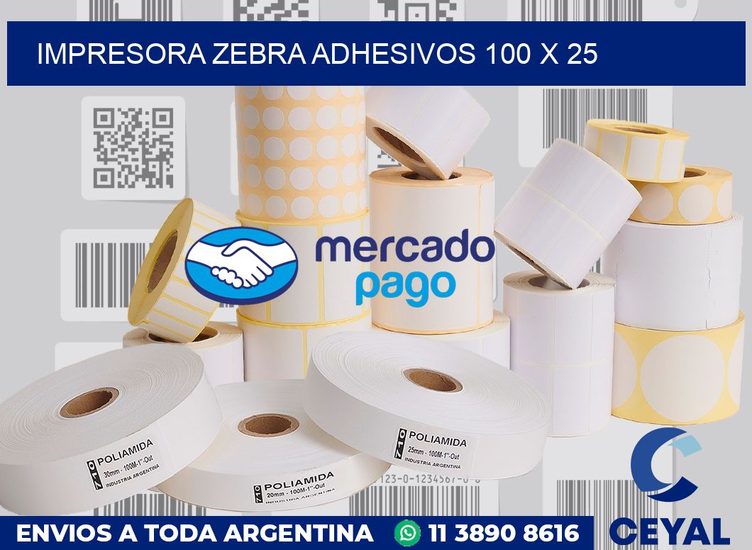 Impresora Zebra adhesivos 100 x 25