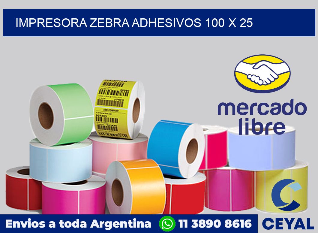 Impresora Zebra adhesivos 100 x 25