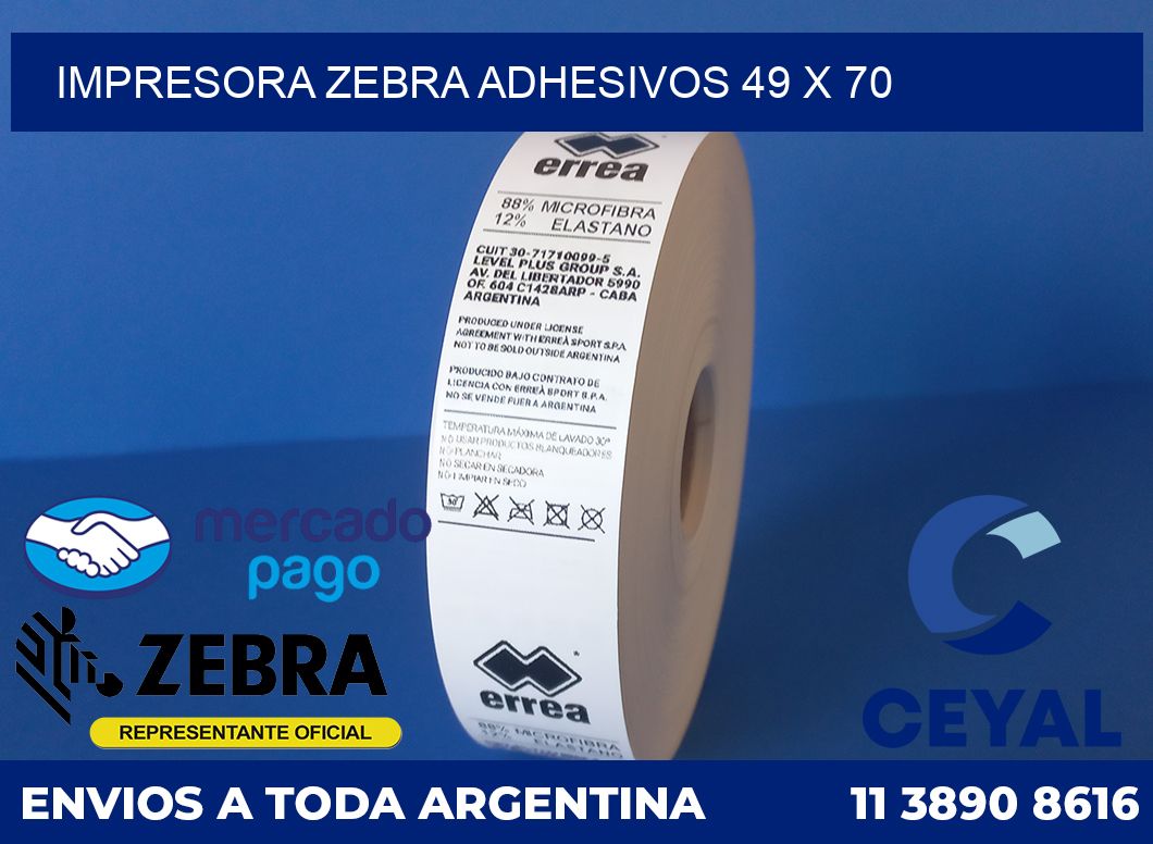 Impresora Zebra adhesivos 49 x 70