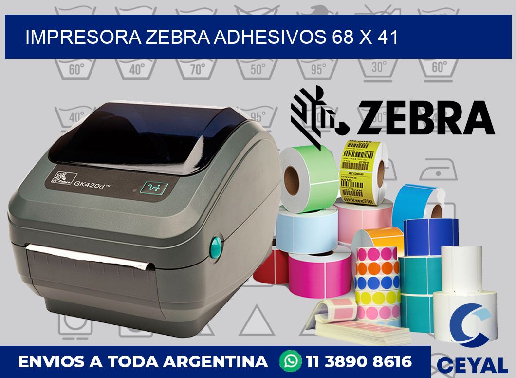 Impresora Zebra adhesivos 68 x 41