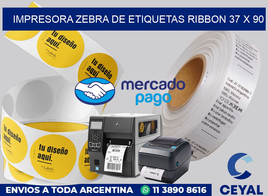 Impresora Zebra de etiquetas ribbon 37 x 90