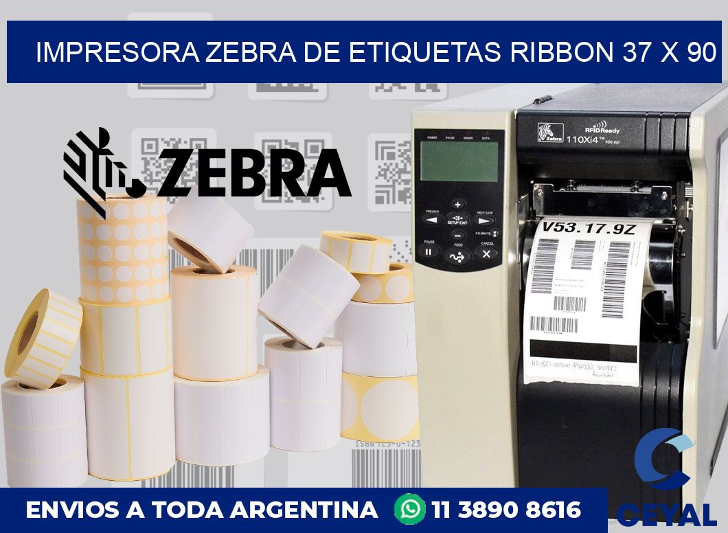 Impresora Zebra de etiquetas ribbon 37 x 90