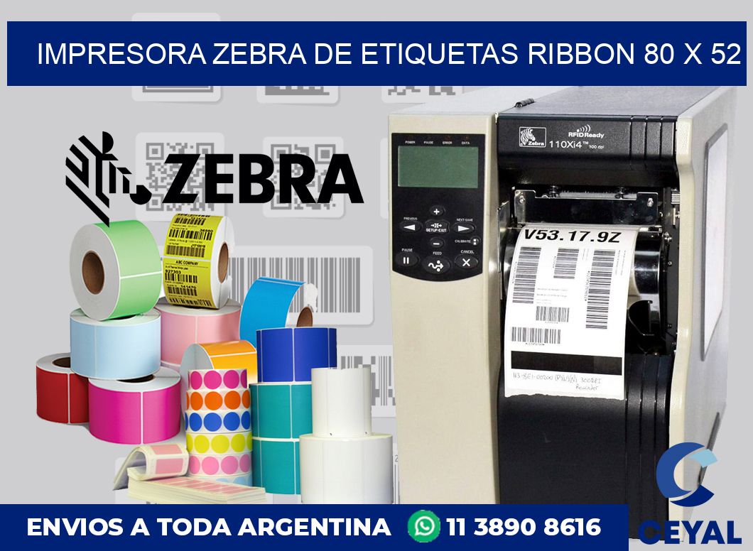 Impresora Zebra de etiquetas ribbon 80 x 52