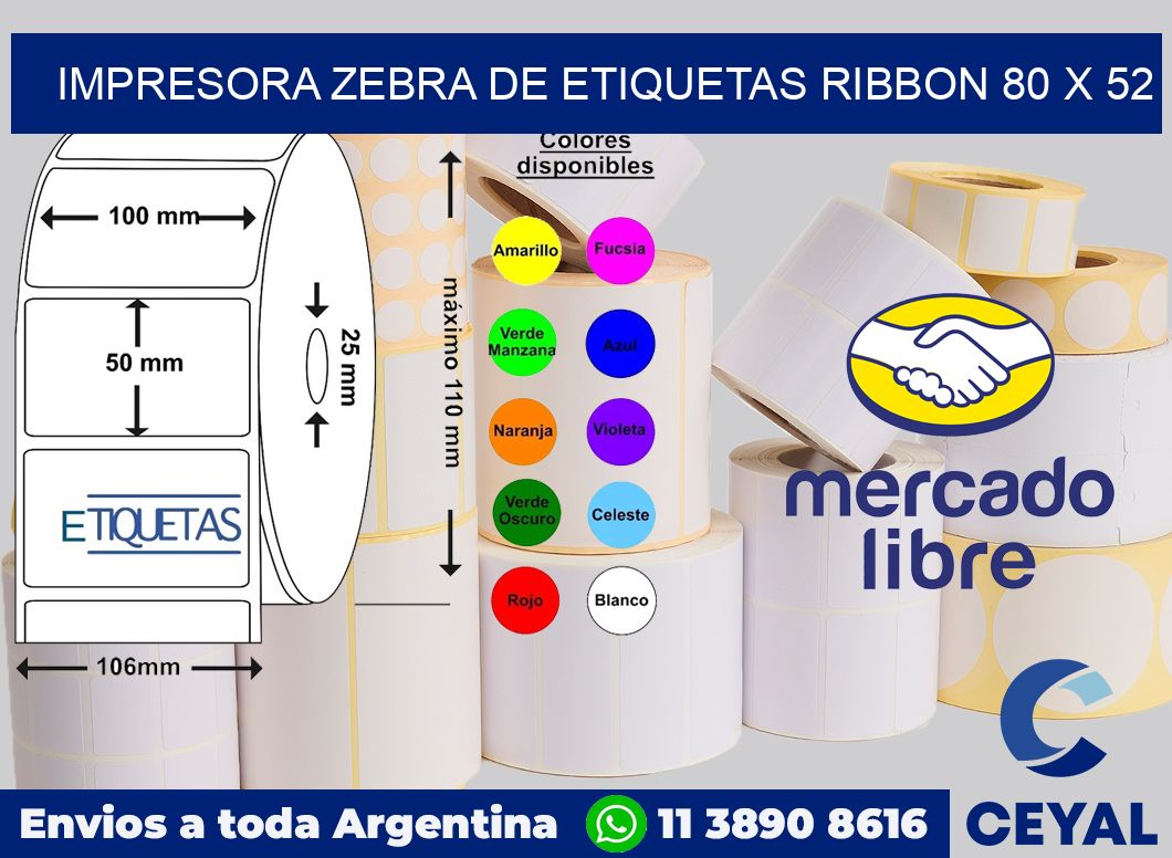 Impresora Zebra de etiquetas ribbon 80 x 52