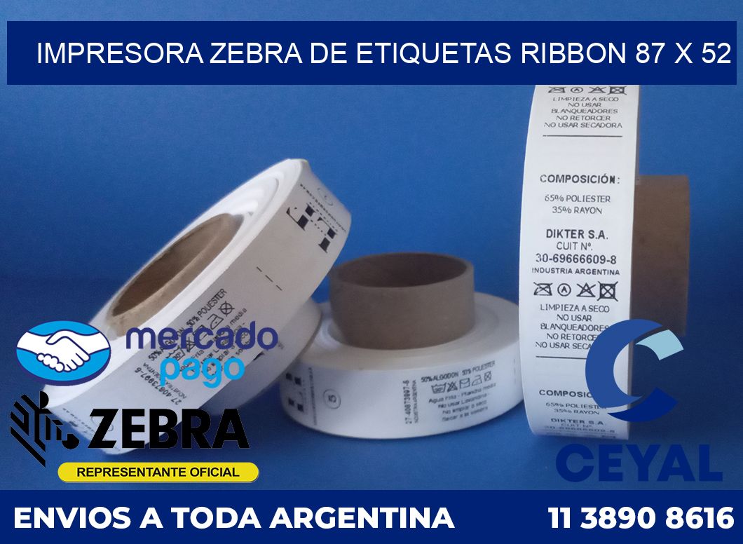 Impresora Zebra de etiquetas ribbon 87 x 52