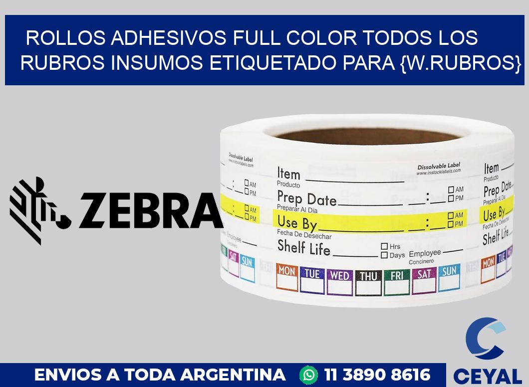 ROLLOS ADHESIVOS FULL COLOR TODOS LOS RUBROS Insumos etiquetado para Distribuidora de autopartes