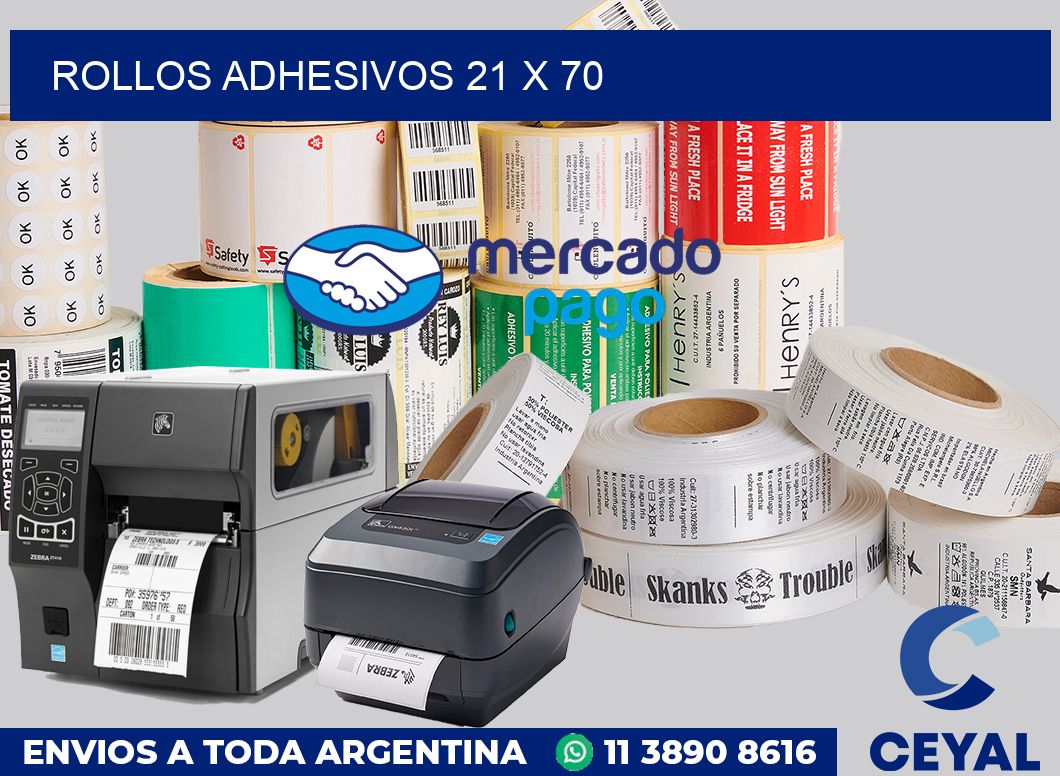 Rollos adhesivos 21 x 70