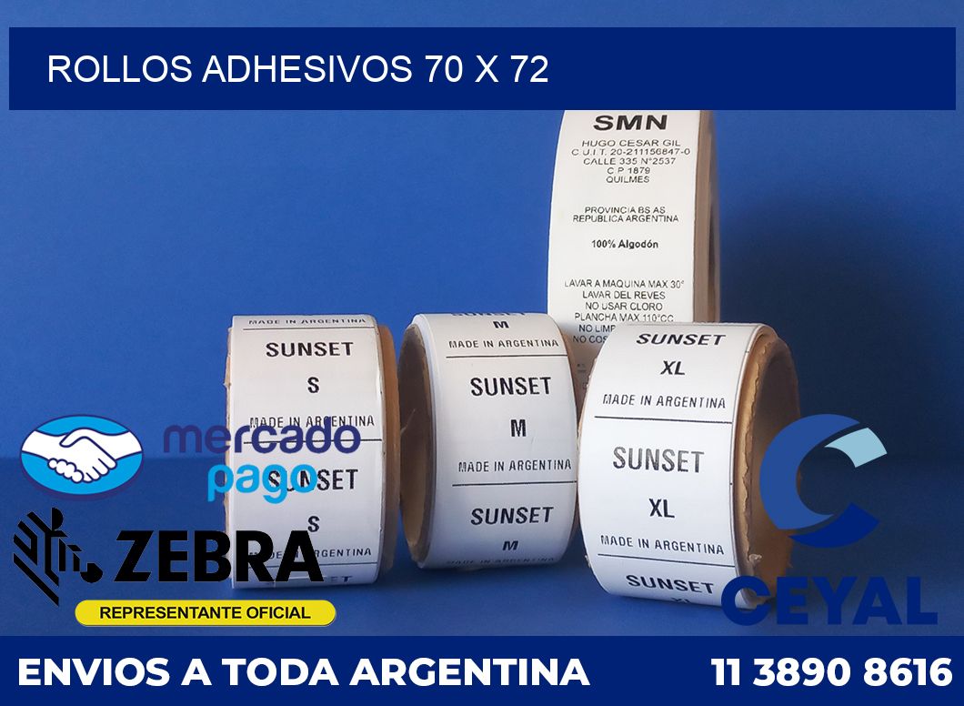 Rollos adhesivos 70 x 72