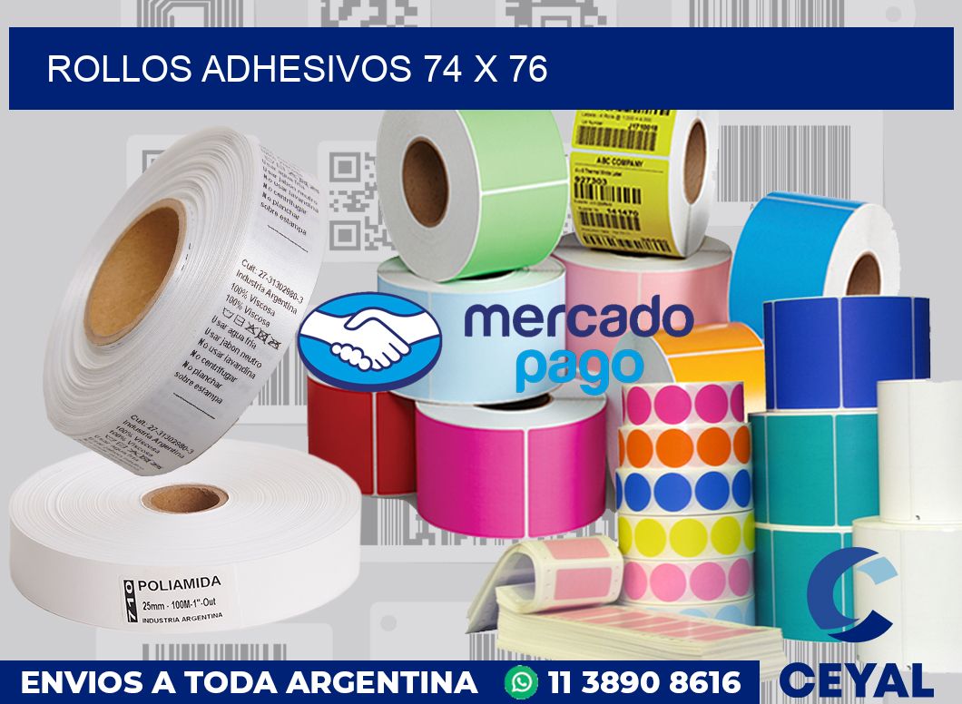 Rollos adhesivos 74 x 76