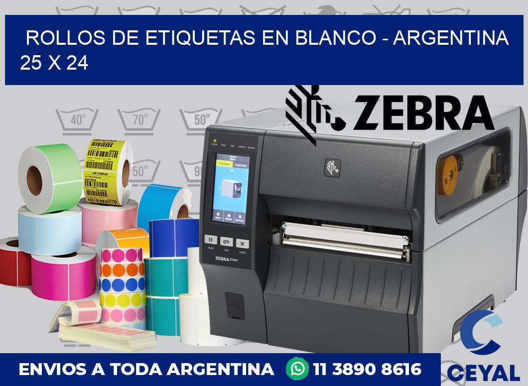 Rollos de etiquetas en blanco - Argentina 25 x 24
