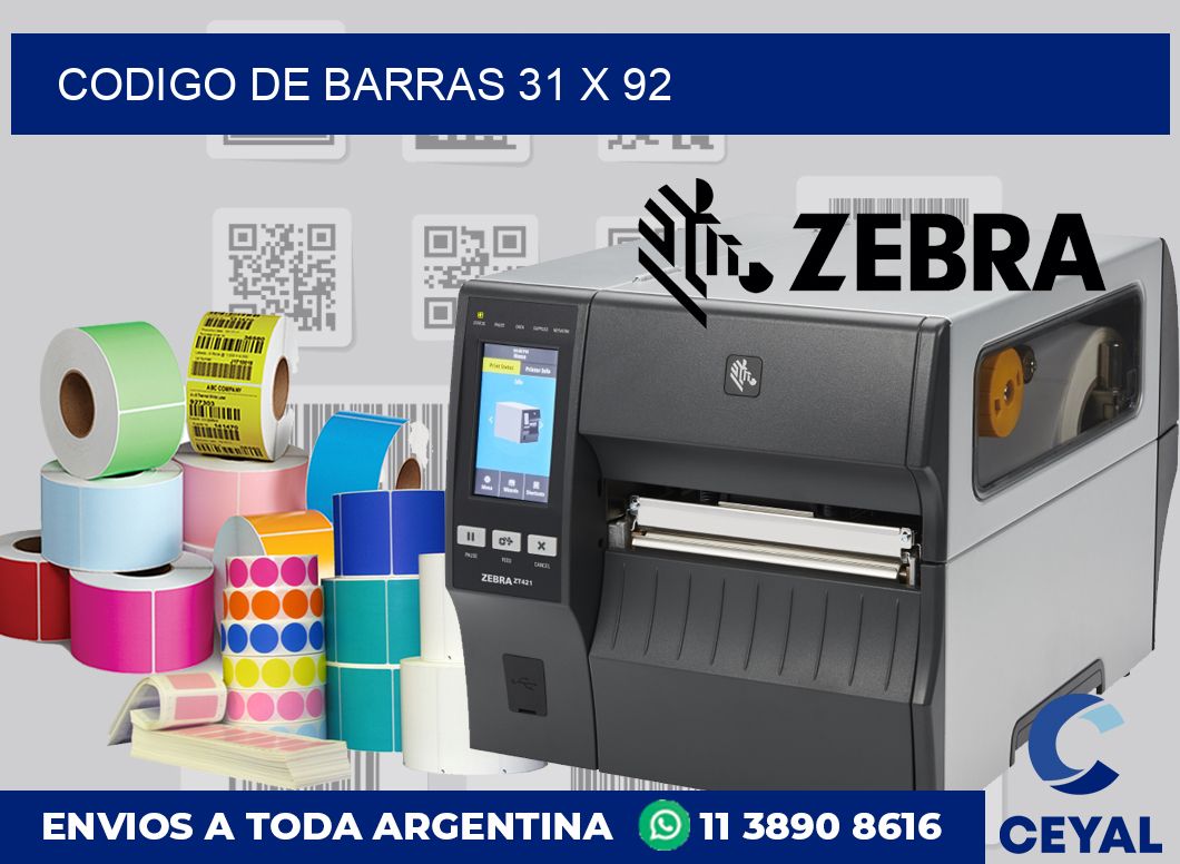 codigo de barras 31 x 92