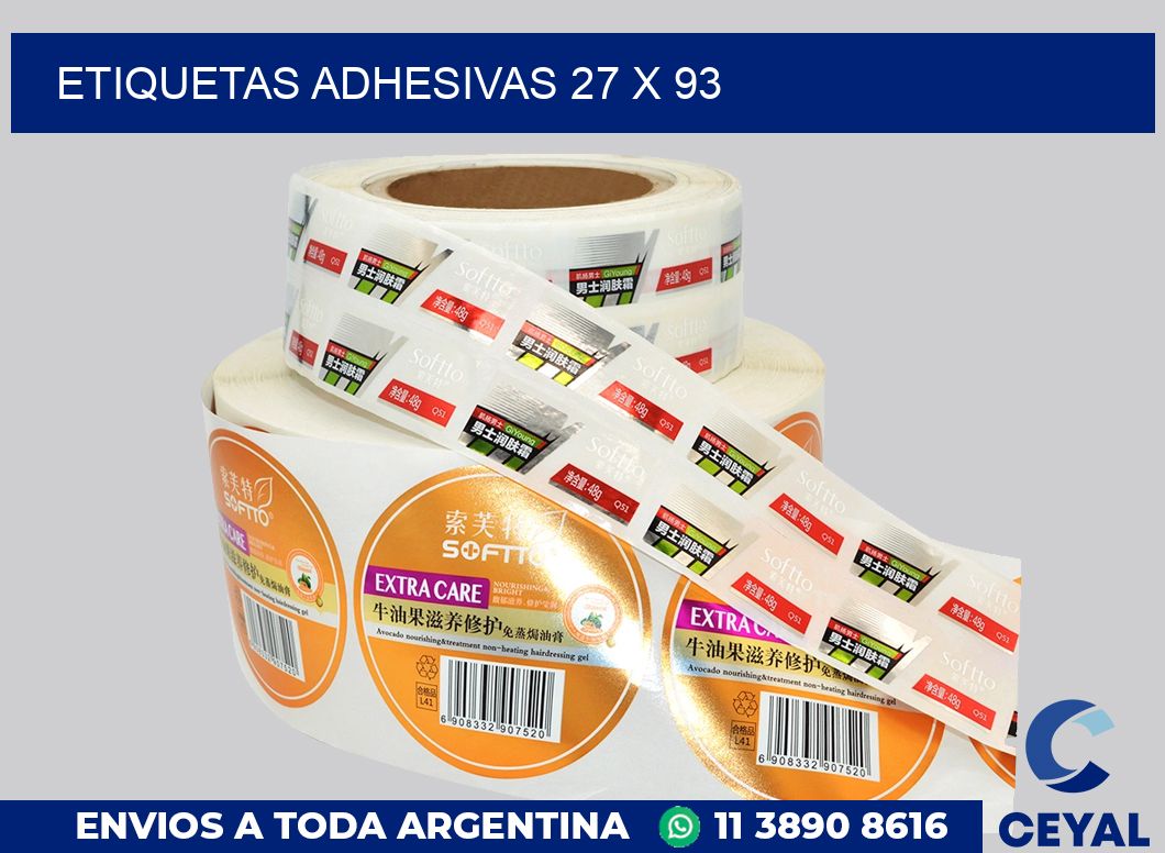 etiquetas adhesivas 27 x 93