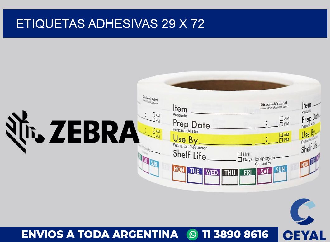etiquetas adhesivas 29 x 72