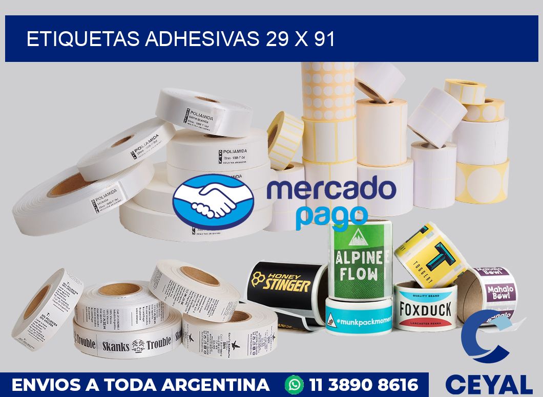 etiquetas adhesivas 29 x 91