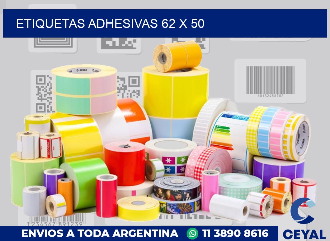 etiquetas adhesivas 62 x 50