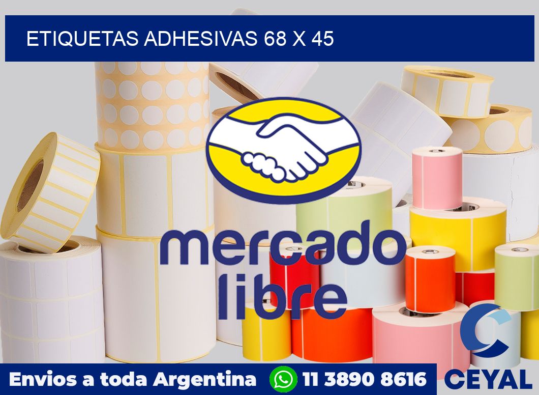 etiquetas adhesivas 68 x 45