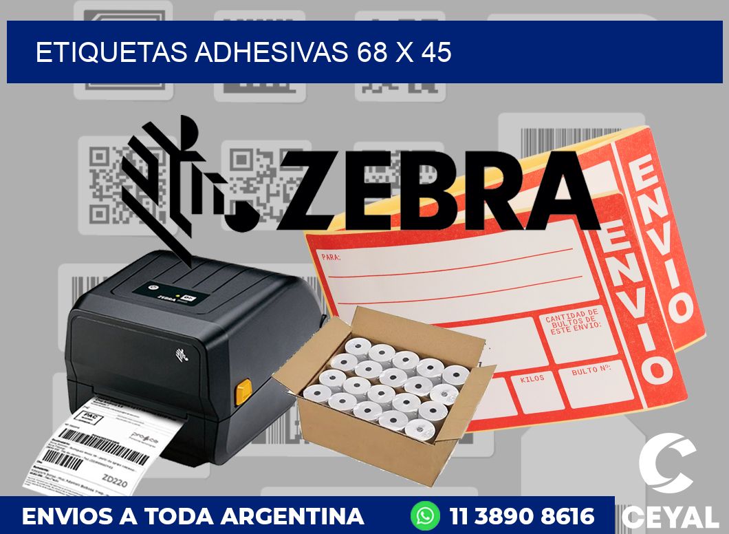 etiquetas adhesivas 68 x 45