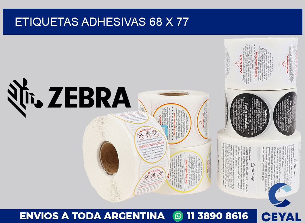 etiquetas adhesivas 68 x 77