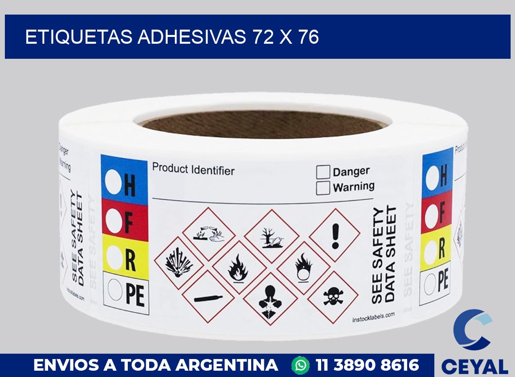 etiquetas adhesivas 72 x 76