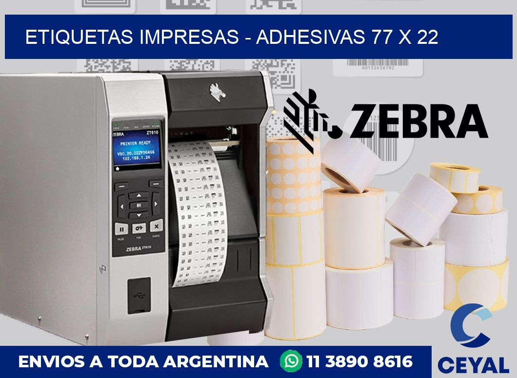 etiquetas impresas – Adhesivas 77 x 22