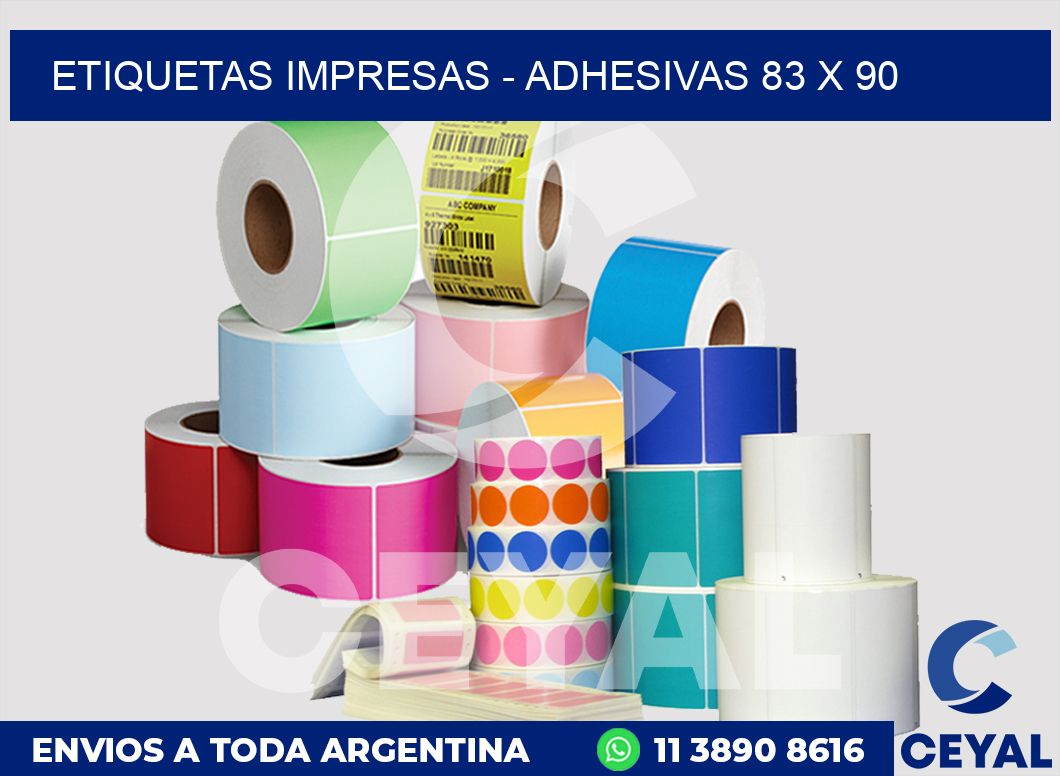 etiquetas impresas - Adhesivas 83 x 90