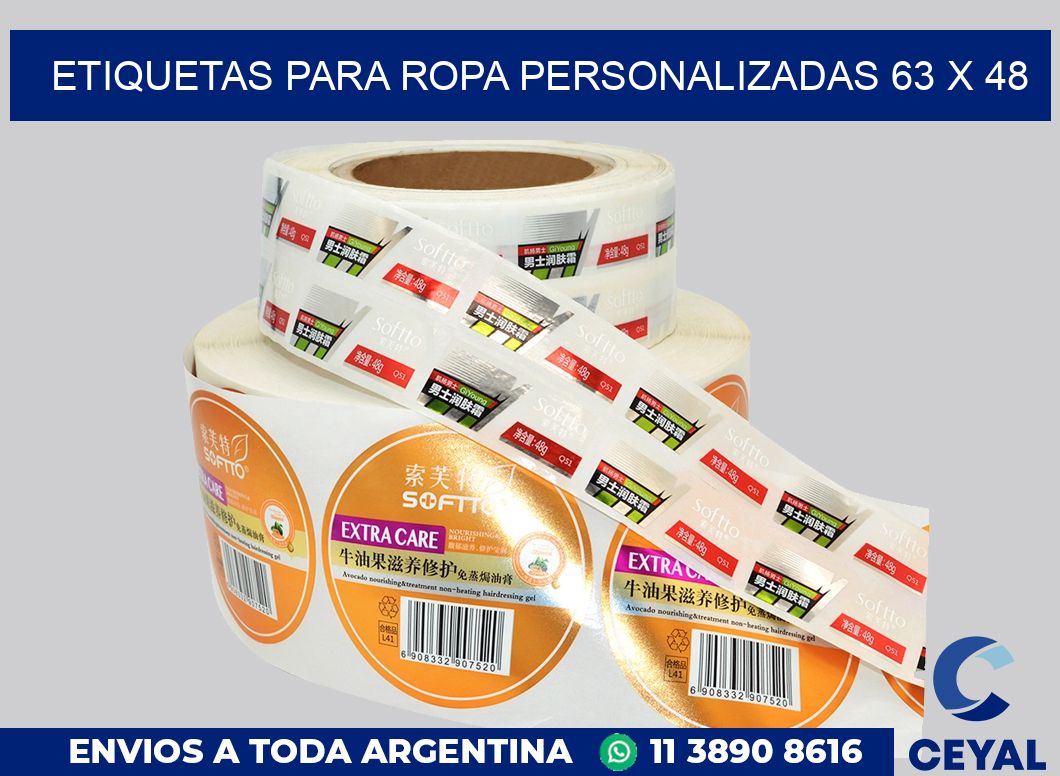 etiquetas para ropa personalizadas 63 x 48