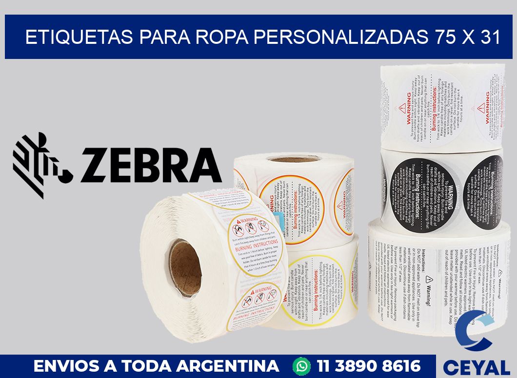 etiquetas para ropa personalizadas 75 x 31