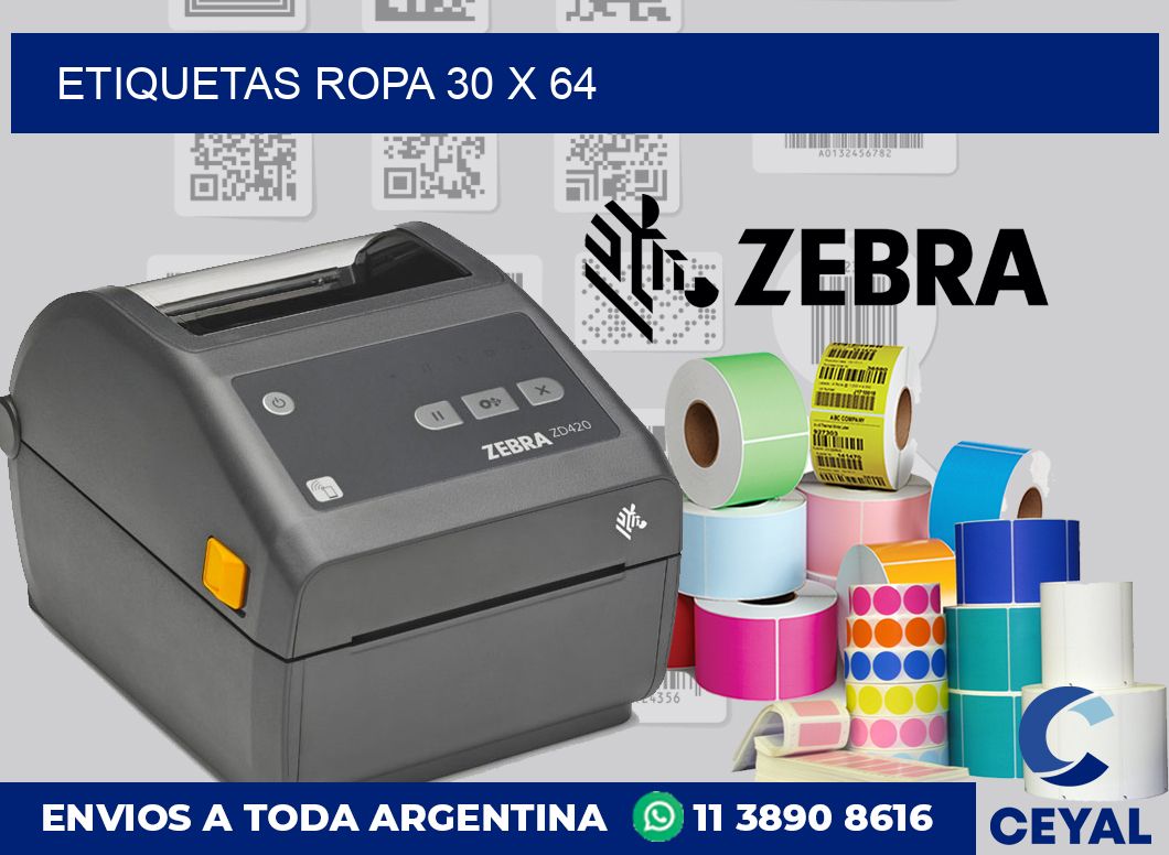 etiquetas ropa 30 x 64
